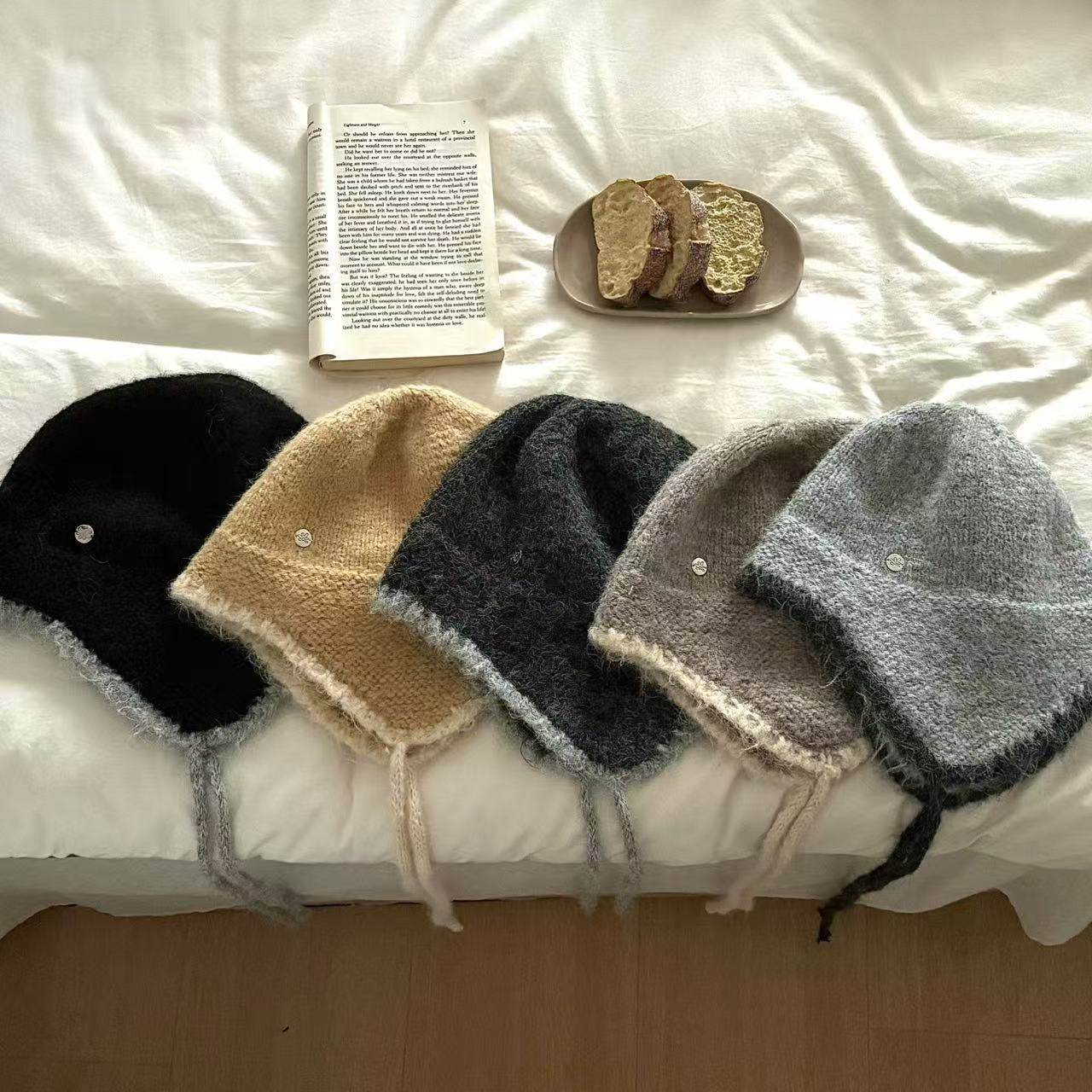 飞行员帽子包头雷锋帽毛线帽混纺护耳针织帽休闲保暖韩版秋冬羊毛,淘宝优惠券,粉丝福利购,淘宝优惠卷