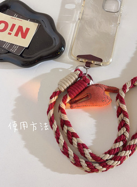 麻布猫咪包挂件手机链斜跨钥匙扣