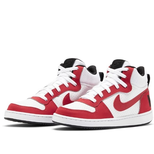 Nike Court Borough Mid  防滑耐磨透气板鞋 白红 839977-103,淘宝优惠券,粉丝福利购,淘宝优惠卷