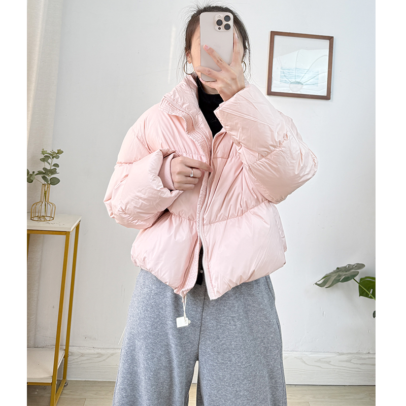 S~d系1728!云朵泡芙款90白鸭绒羽绒服女25冬季宽松短款加厚面包服 - 图0