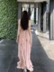 Halter neck strapless backless irregular chiffon dress