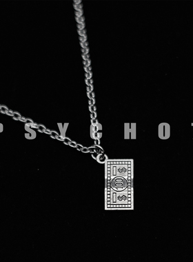 PSYCHO7【一张会发财的美钞】ins个性小众土酷蹦迪钱币项链毛衣链