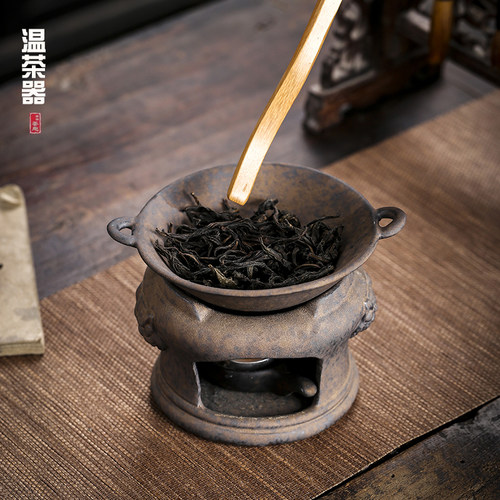 精品复古金釉烘茶器陶瓷温茶醒茶器蜡烛烤茶叶提香焙茶器茶道配件 - 图0