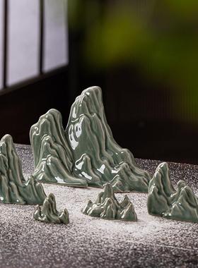 水族冷清鱼缸造景玄关茶桌装饰