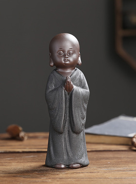 紫砂新中式客厅书房盆景玄关