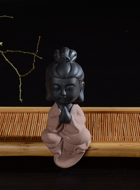 木头如来西方三圣禅意风摆件