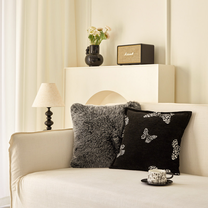 狐狸毛绒抱枕雪尼尔高级感客厅沙发靠垫大靠背床头腰靠枕套不含芯,淘宝优惠券,粉丝福利购,淘宝优惠卷