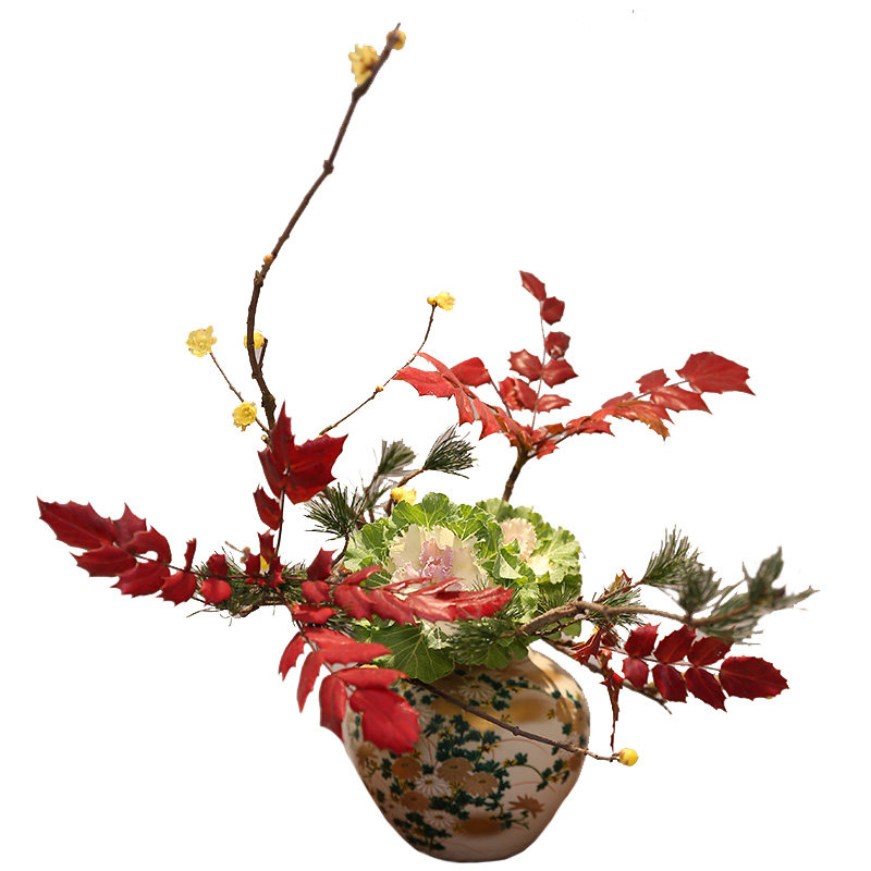 中式插花材料鲜花干花雨晴日式小原流花艺花道花材diy材料蝴蝶兰