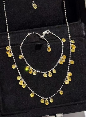 925纯银水滴形女波光粼粼项链