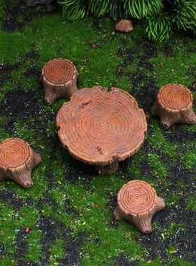 微景观环保树脂桌椅树桩花园木桩小摆件工艺品园林艺术装饰配件