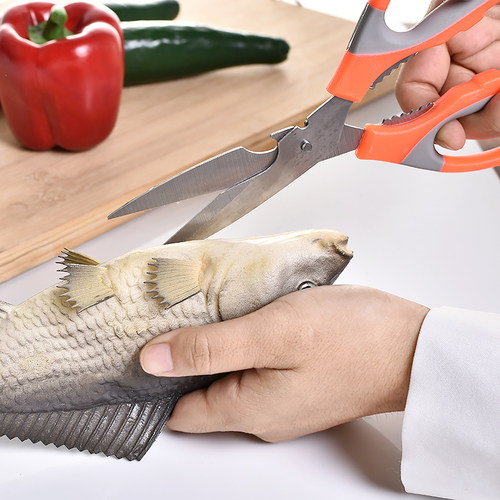 厨房多用家用剪刀强力鸡骨食物食品烤肉剪肉剪刀不锈钢剪刀多功能 - 图0