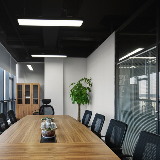 Led strip lamp office chandelier ceiling lamp hanging wire flat rectangular classroom supermarket rounded corner office lamp