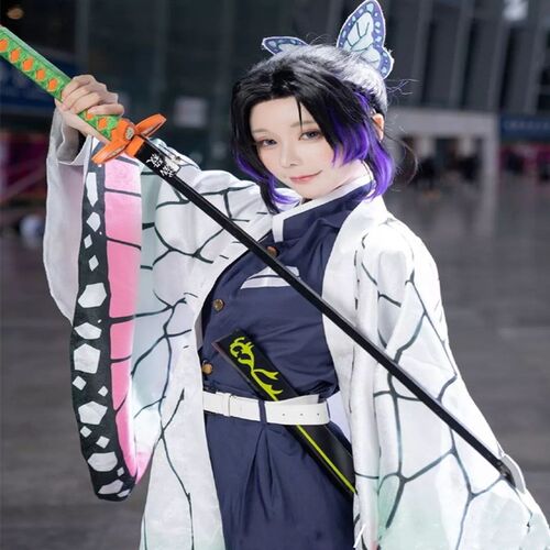 鬼灭之刃cosplay虫柱蝴蝶忍全套动漫cos羽织外套鬼杀队队服制服 - 图2