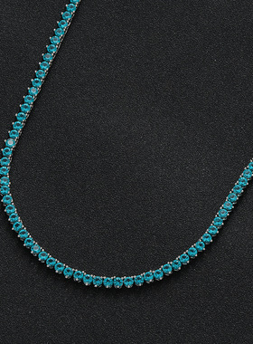 三爪雾霾蓝3MM网球链项链