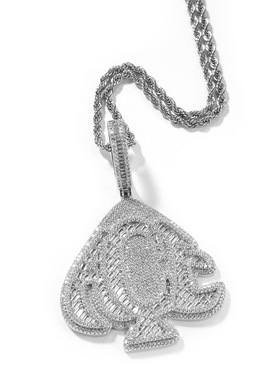 黑桃A桃心满钻锆石超闪吊坠