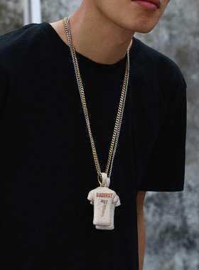 满钻7号球衣满钻吊坠项链