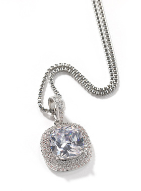 ICEBLING粉红色正方形宝石吊坠