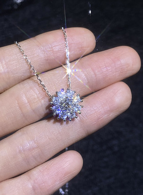 太阳花S925纯银吊坠项链