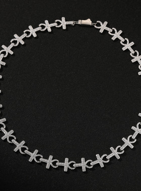 15MM安赫十字架满钻拼接古巴项链