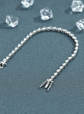 水滴型梨型莫桑钻纯银女士手链