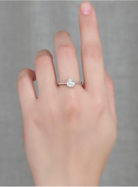 阿斯切莫桑石纯银女士戒指