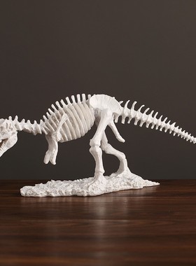 欧式复古仿真恐龙霸王龙化石骨架陈列道具摆件儿童房办公室装饰品
