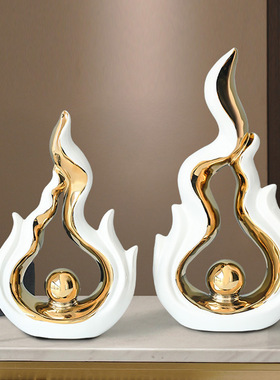 现代轻奢风蒸蒸日上陶瓷摆件创意家居高级感小众展示柜酒柜装饰品