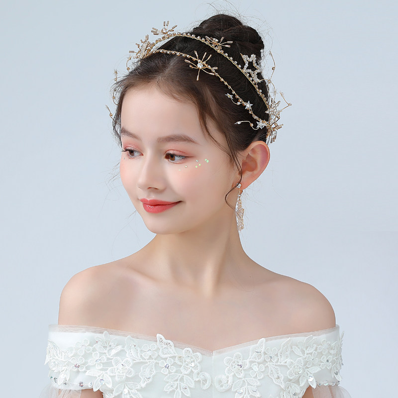 儿童皇冠发箍女童星星王冠宝宝饰品花童公主发饰女孩走秀演出头饰,淘宝优惠券,粉丝福利购,淘宝优惠卷