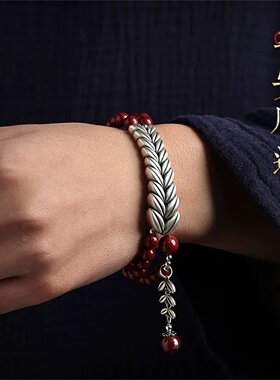 星选朱砂麦穗手串朱事顺利大吉高档佛珠2026年岁岁平安本命年珠a3