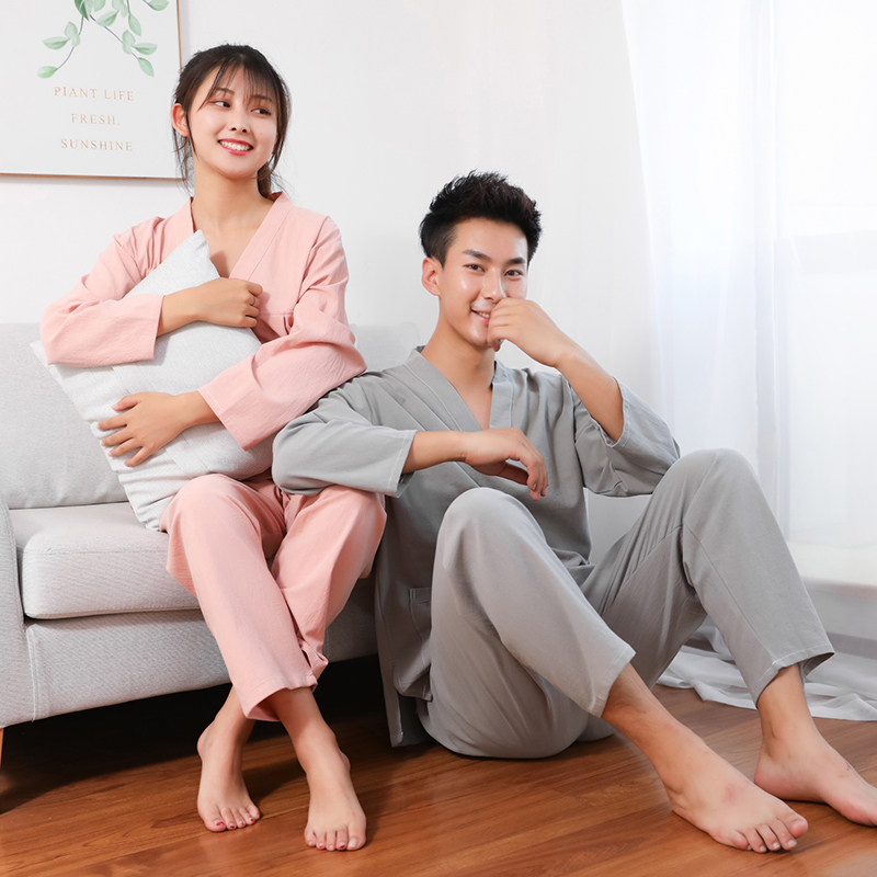 长款100%纯棉汗蒸服女款全棉男情侣装日韩式大码浴服桑拿家居睡衣,淘宝优惠券,粉丝福利购,淘宝优惠卷