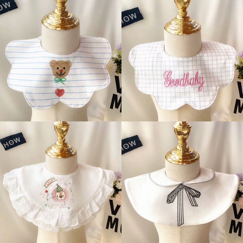 Rotating lace round decorative baby saliva towel