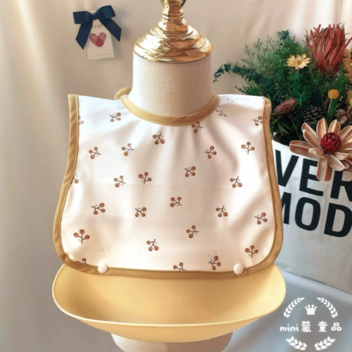 Детский съемный водонепроницаемый трехмерный слюнявчик для еды для прикорма, нагрудник, в корейском стиле, с карманом