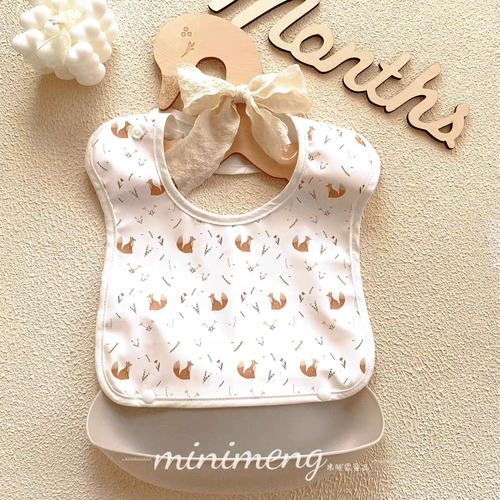 Детский съемный водонепроницаемый трехмерный слюнявчик для еды для прикорма, нагрудник, в корейском стиле, с карманом