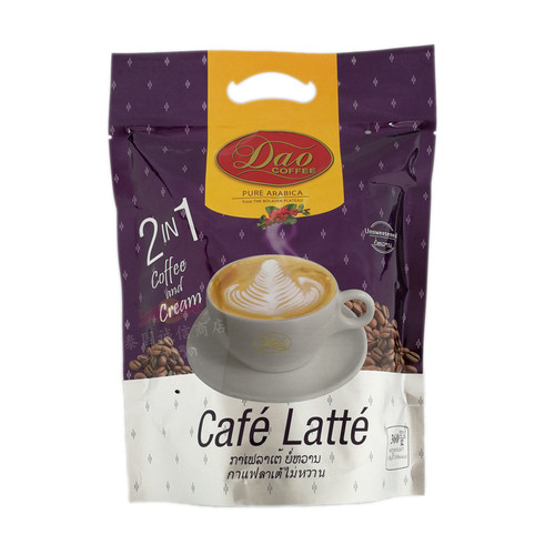 老挝原装进口DAO刀牌2合1无糖 丝滑拿铁速溶咖啡香浓醇厚20条包邮 - 图0