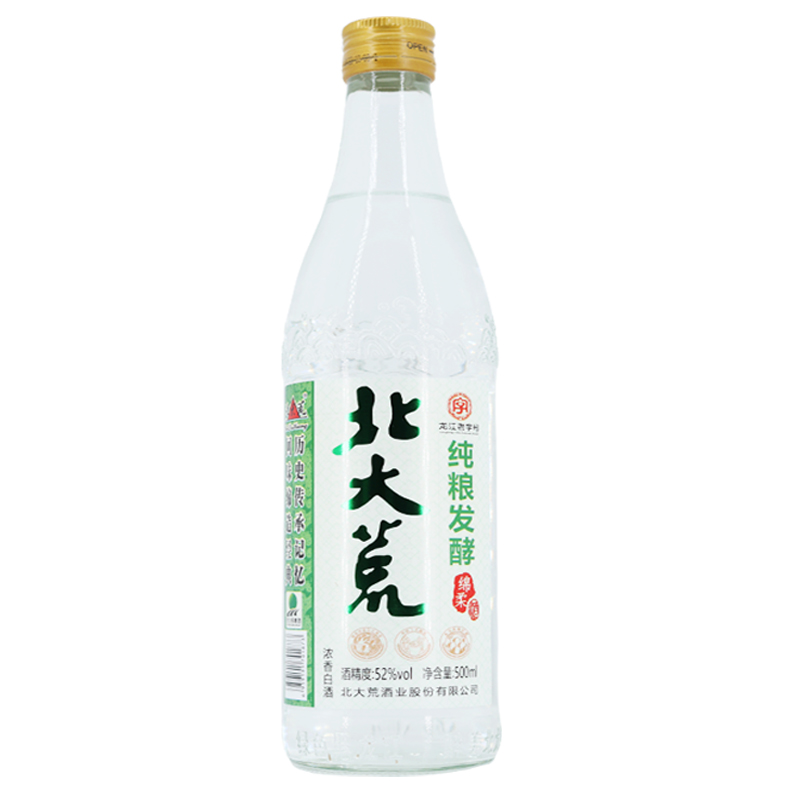 东北白酒黑龙江北大荒白酒 纯粮酒 52°浓香型500ml*12瓶整箱价 - 图0