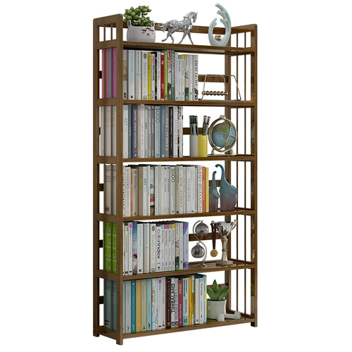 Книжная полка из натурального дерева, многослойный простой книжный шкаф для школьников, настольная система хранения