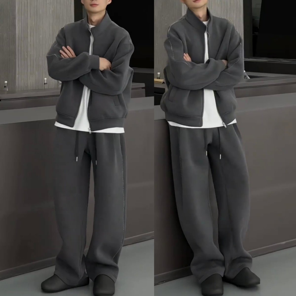 秋季美式潮牌重磅太空棉休闲运动套装男士百搭夹克卫衣卫裤两件套,淘宝优惠券,粉丝福利购,淘宝优惠卷