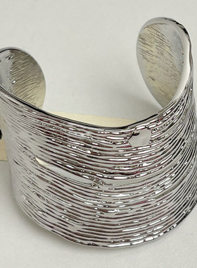 韩国东大门新款褶皱条纹开口手镯轻奢气质手环小众冷淡风个性手饰