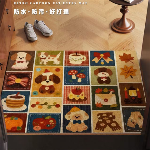 HelloKitty地垫入户门垫室外美式复古丝圈脚垫子门口地毯防滑耐脏,淘宝优惠券,粉丝福利购,淘宝优惠卷