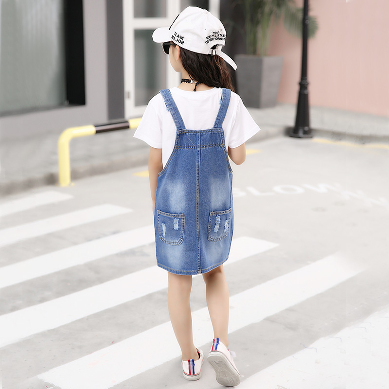 女童背带裙夏装2018新款儿童牛仔裙韩版洋气