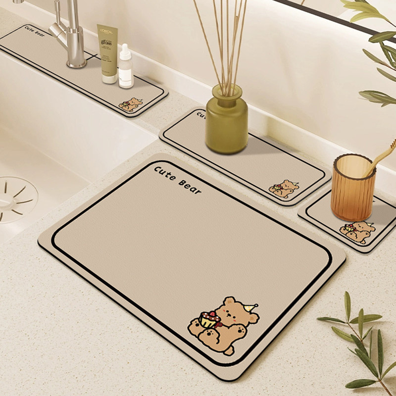 厨房水龙头沥水垫台面吸水垫套装隔热杯垫碗盘垫硅藻泥防滑垫餐垫,淘宝优惠券,粉丝福利购,淘宝优惠卷