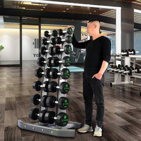 5kg high-end fixed solid iron rubber-coated dumbbell