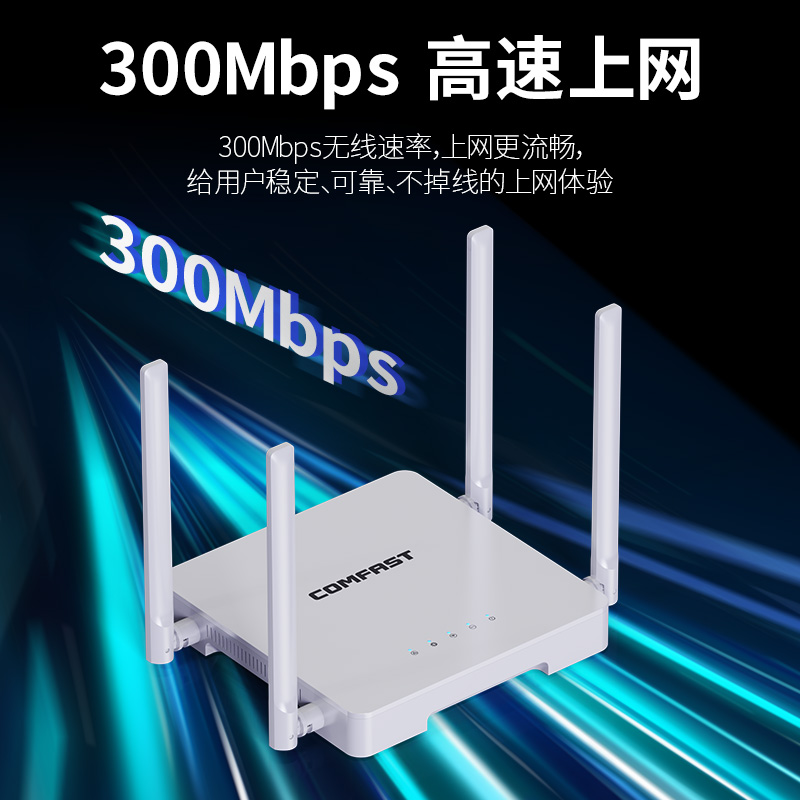 【送网线】COMFAST路由器家用高速千兆全屋覆盖小户型穿墙王wifi4端口无线路由器大功率宿舍寝室专用N1