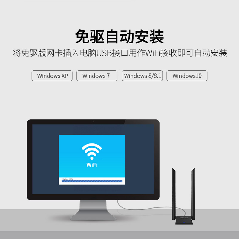 【千兆穿墙】1200M双频5G免驱动USB无线网卡大功率台式机电脑主机WIFI信号接收器增强网络高增益天线COMFAST-图2