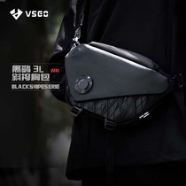 VSGO trendy single shoulder satchel 2023 new chest bag inclined satchel bag riding micromonographic anti-photography bag male and female camera digital switch drone micro high black Harrier fashion commuter bag 3L
