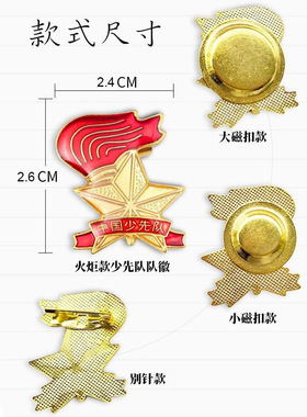 现货供应新版中国少先队员徽章学生标志扣针队徽磁铁胸章胸牌胸针