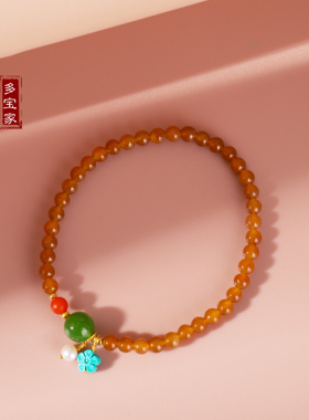 多宝家手串圆珠设计款和田糖玉