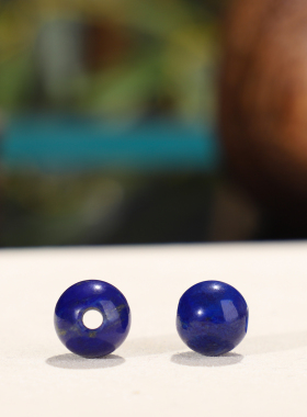 正品青金石圆珠散珠大孔3mm