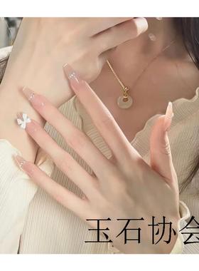 S999纯银和田玉平安扣项链轻奢小众闺蜜生日七夕情人节送女友礼物