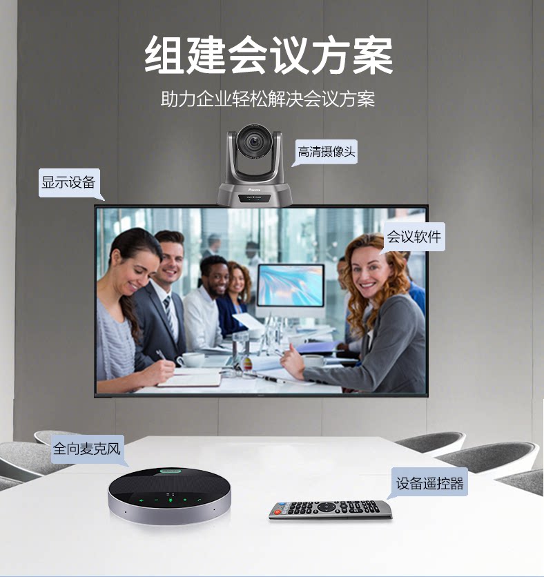 1080P高清远程视频会议摄像头系统套装智能摄像机设备hdmi摄影头无线全向麦克风音响一体拾音器钉钉腾讯会议